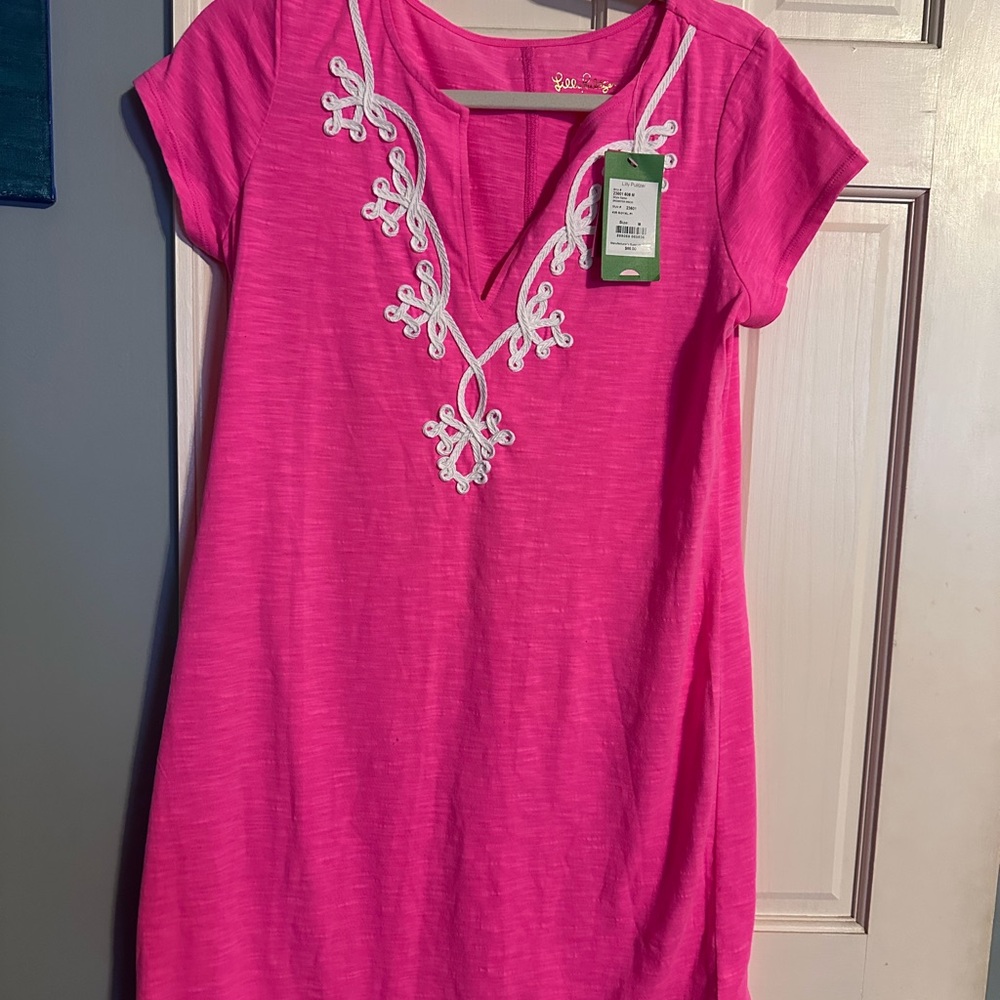 Lilly Pulitzer Pink Dress with White Embroidery